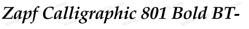 Zapf Calligraphic 801 Bold BT字体转换